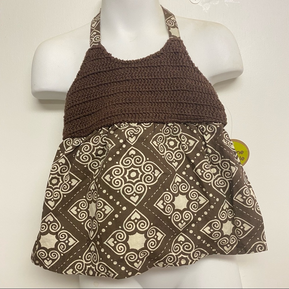 New with tags Old Navy baby toddler brown crochet halter top‎ 18-24 months